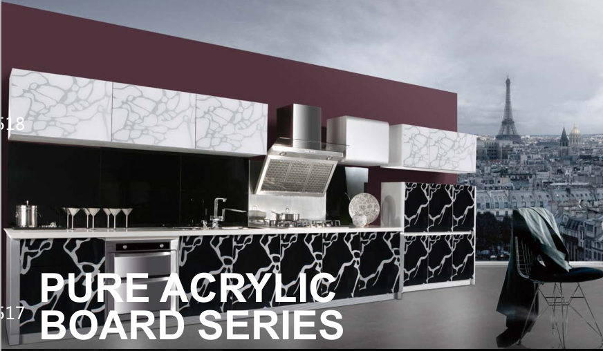 High gloss marble color acrylic mdf board for kitchen