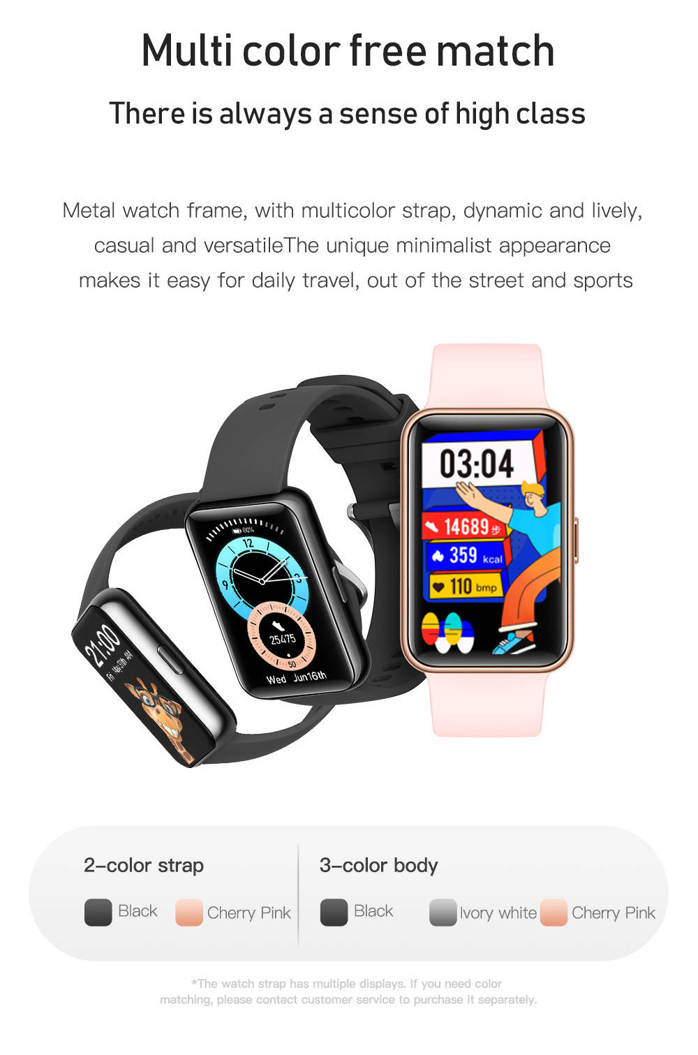 Full Touch Smart Watch For Girls Play Music Do The Exercise PPG BP Monitor