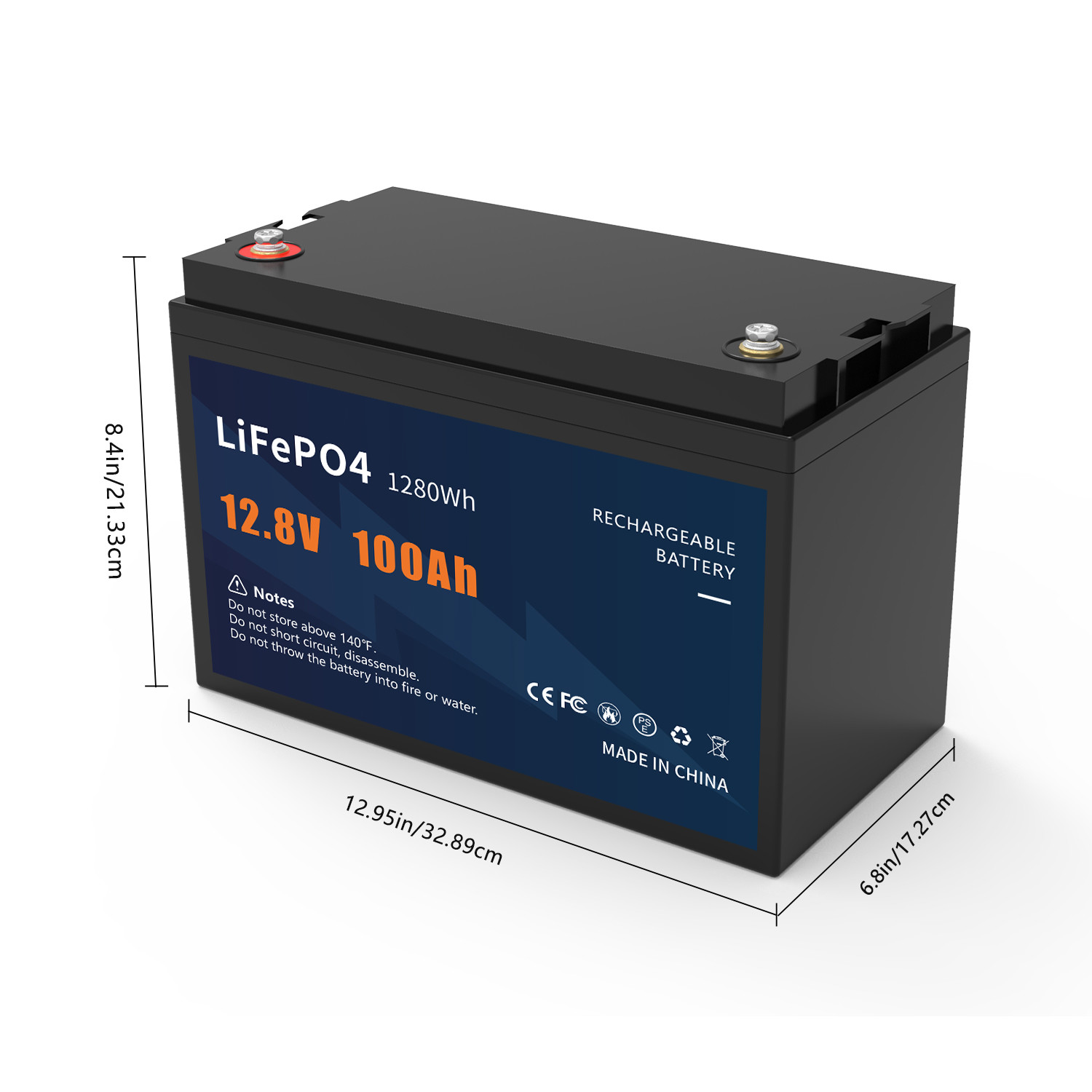 LFP 12v 100ah Lifepo4 Lithium Battery 20a Rechargeable Personalized Customization