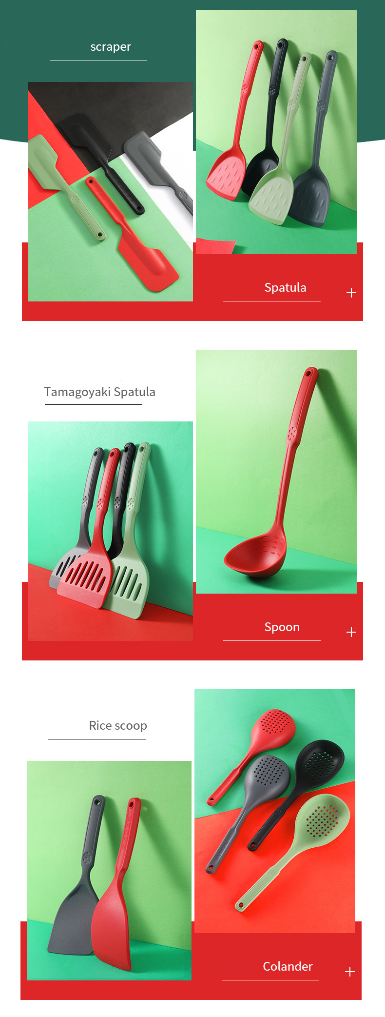 Reusable Seamless Silicone Cooking Utensils Set With SS Core