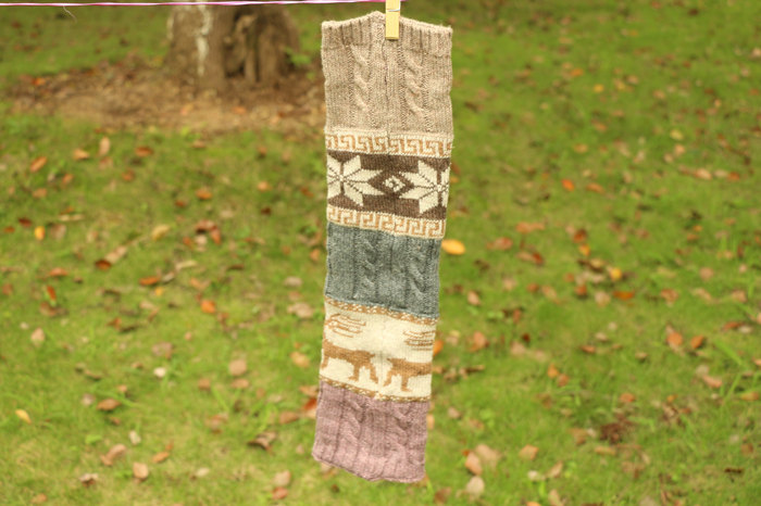 leg warmers loose socks wool blend button down pierced decoration boot socks fashion
