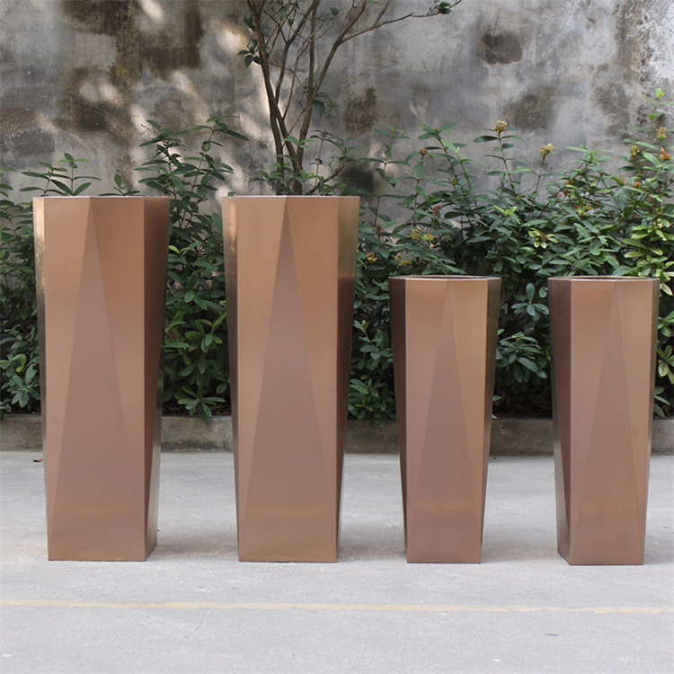 High quality planters vertical octagonal metal flower pots