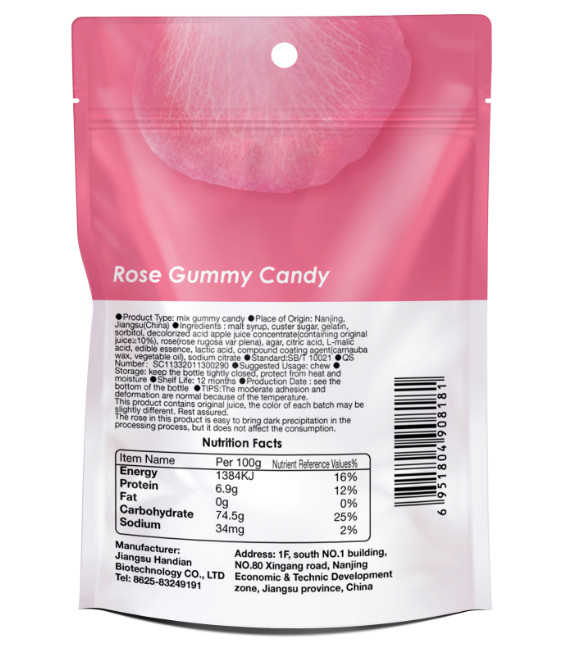 Skin Improving Soft Jelly Pectin Gummy Candy With Rose Extract Flower Shape