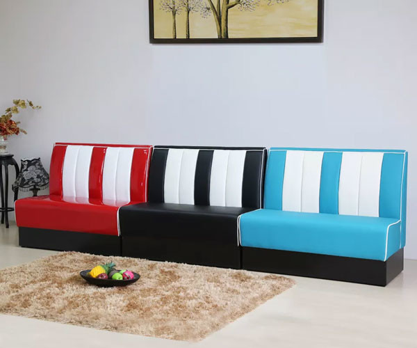 Modern Design American Retro Restaurant Sofa Set Single Side Dining Long Counch