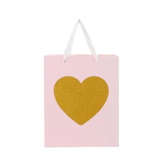 CMYK 4 Color Custom Printed Paper Bags Boutique Pink Jewellery Paper Bags