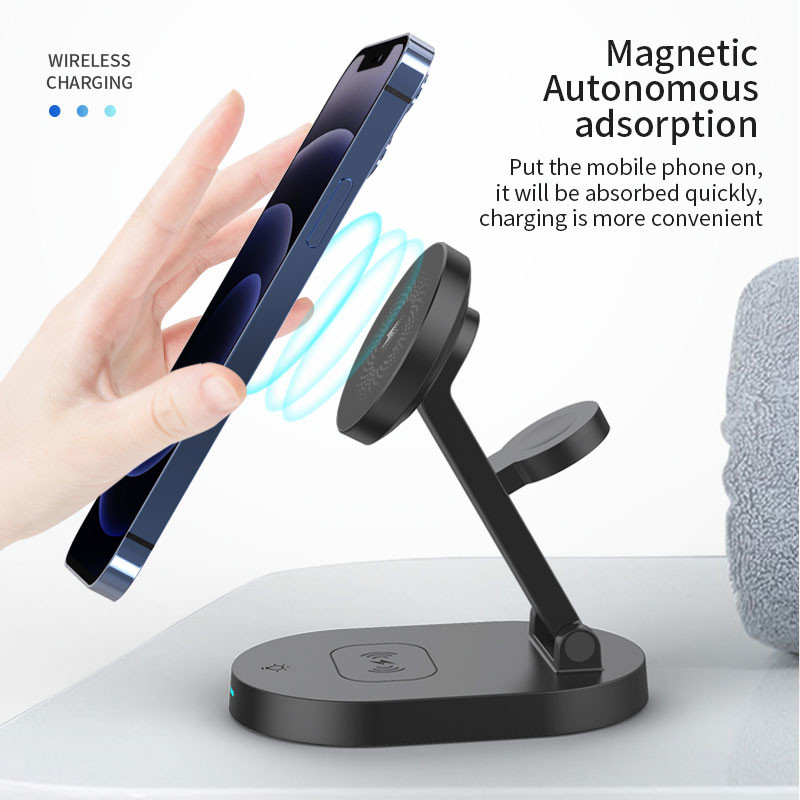 Acrylic Mirror 15W Magnetic Wireless Charger Holder For Iphone 12 13