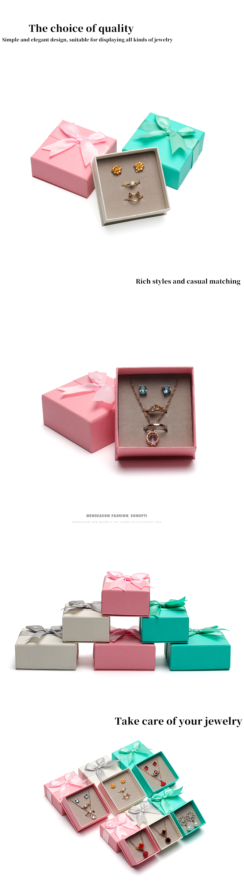 Hanhong Custom Logo Jewelry Package for Girls Earrings Mini Color Paper Velvet Gift Box