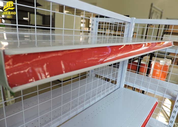Red Color Classical Wire Gondola Shelving 4 Layer Combination Cold Rolled Steel