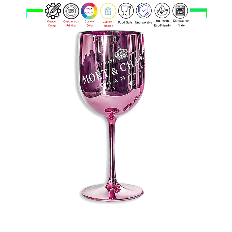 Moet Chandon Branded Wine Accessories Shatterproof Gold Acrylic Wine Goblet
