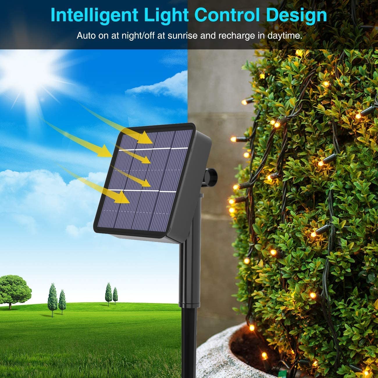 78.7ft 8 Modes Copper Twinkle LED Solar Fairy Lights