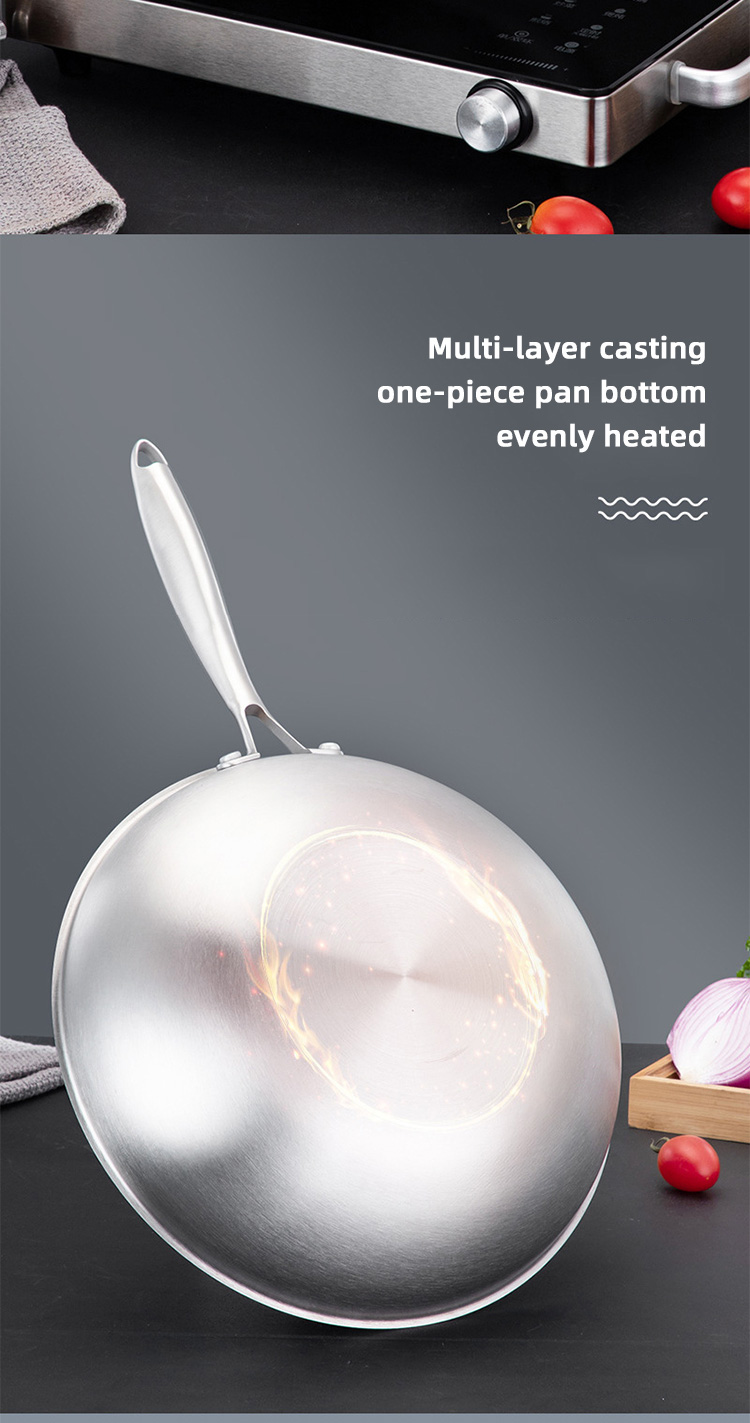 High Capacity Honeycomb Kitchen Frypan Non Stick Stainless Steel With Lid