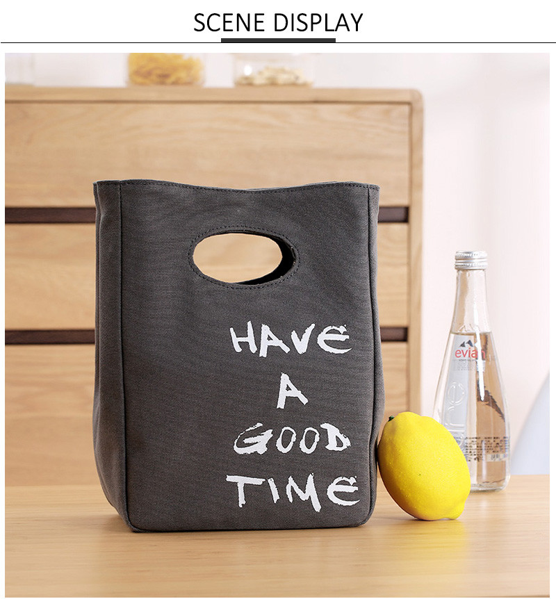 Custom Print Portable Cooler Foldable Canvas Lunch Bag