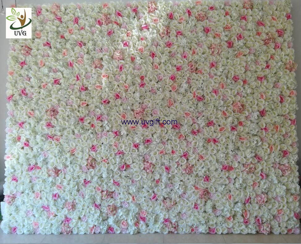 UVG wedding planner party flower arrangements in silk rose flower wall for backdrop decoration CHR1138