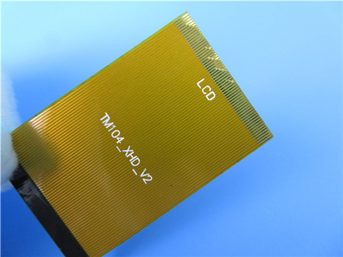 Single Layer Flex PCB Built on 1oz polyimide with polyimide stiffener for LCD Connector