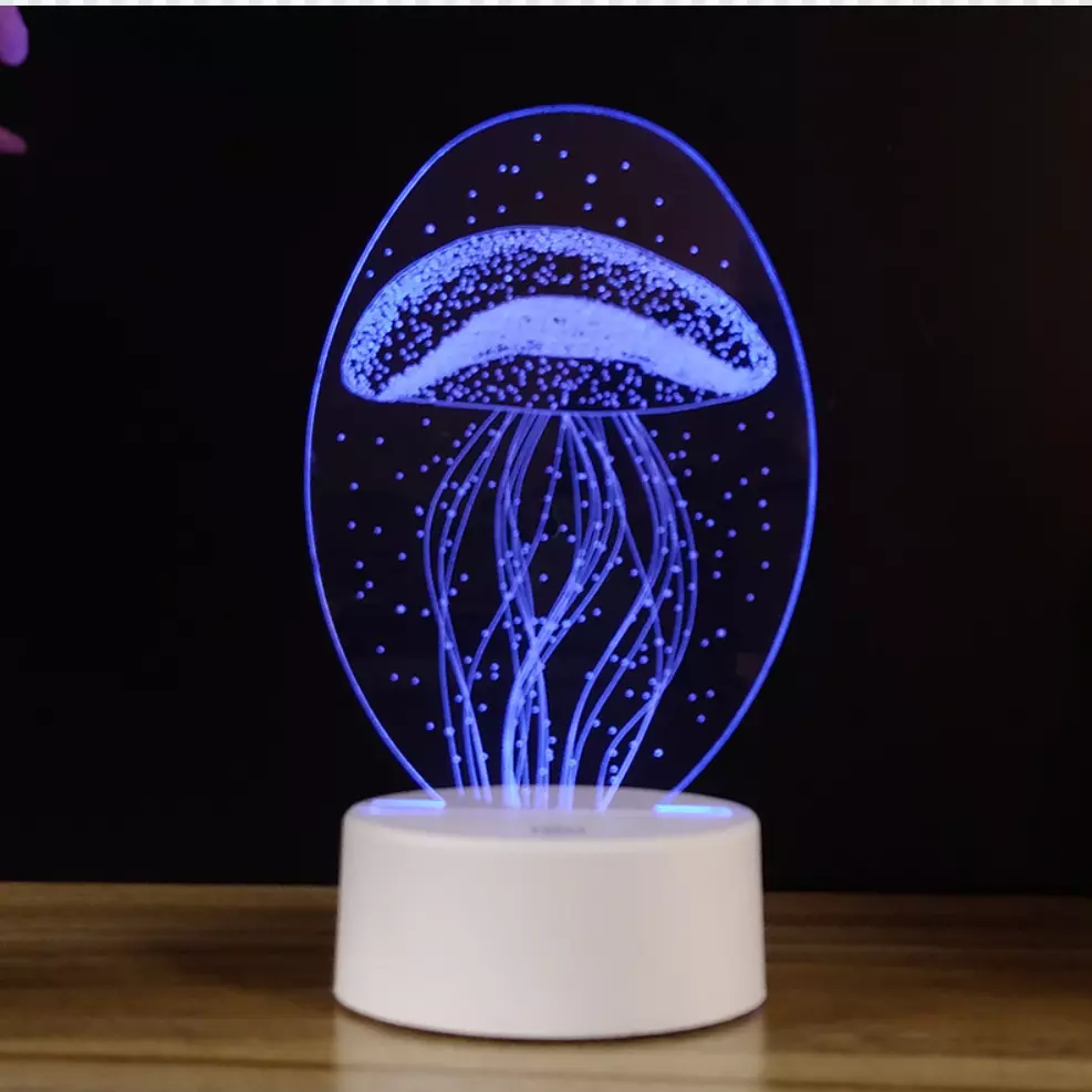 Yoga Cyan 3D Led Illusion Lamp Night Light Christmas Changeable Rohs