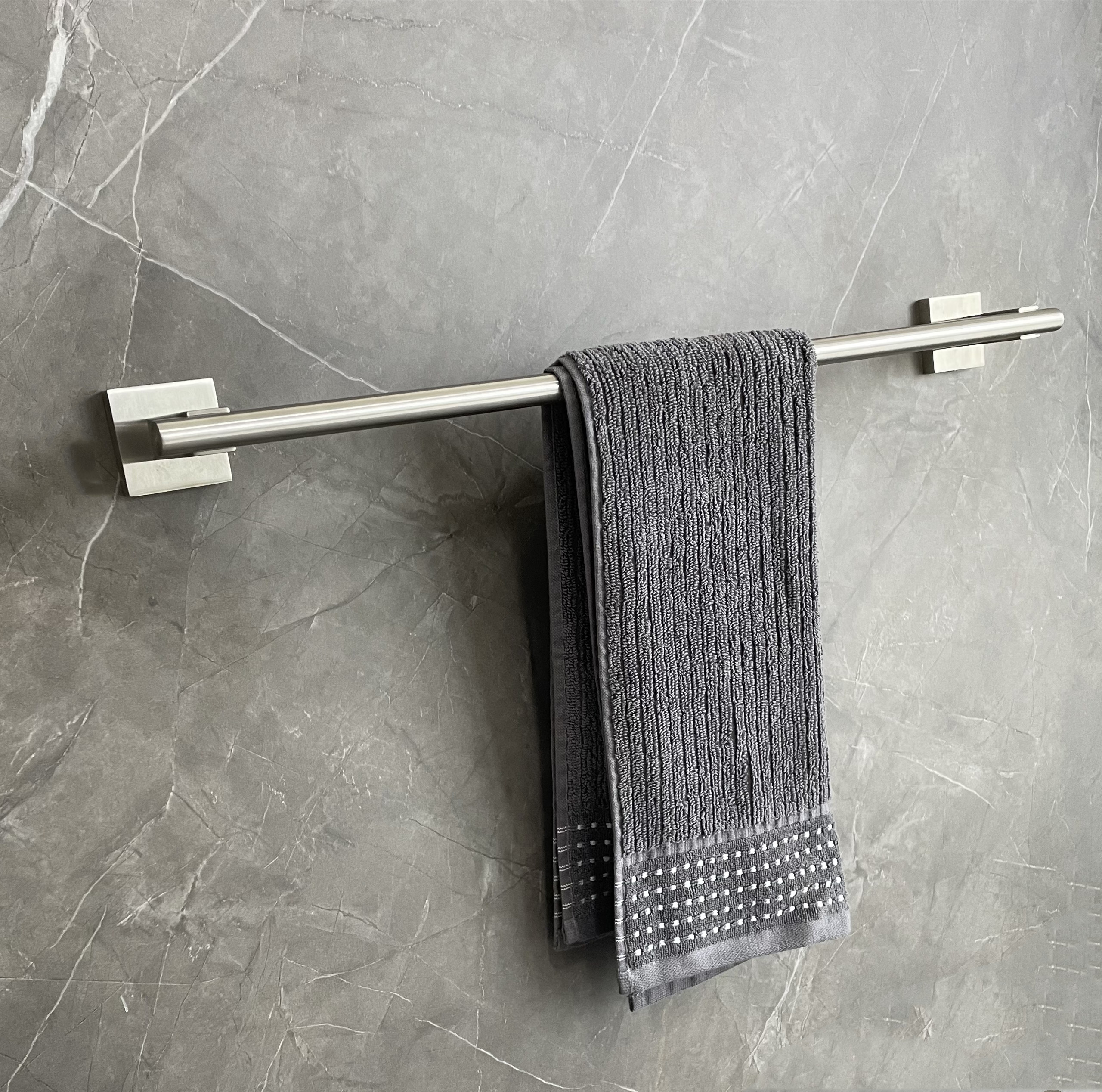 60cm Length Stainless Steel Screws Wall Mounted Holder Towel Rail Prevent Corrosion