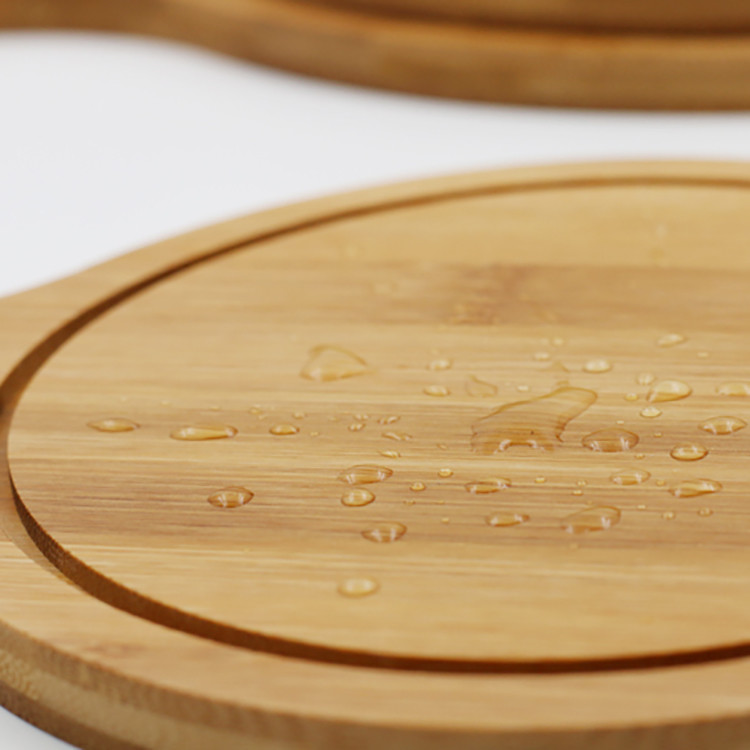 Wood Handle 7'' 9'' Bamboo Pizza Plate Customized Paddle Cutting Board