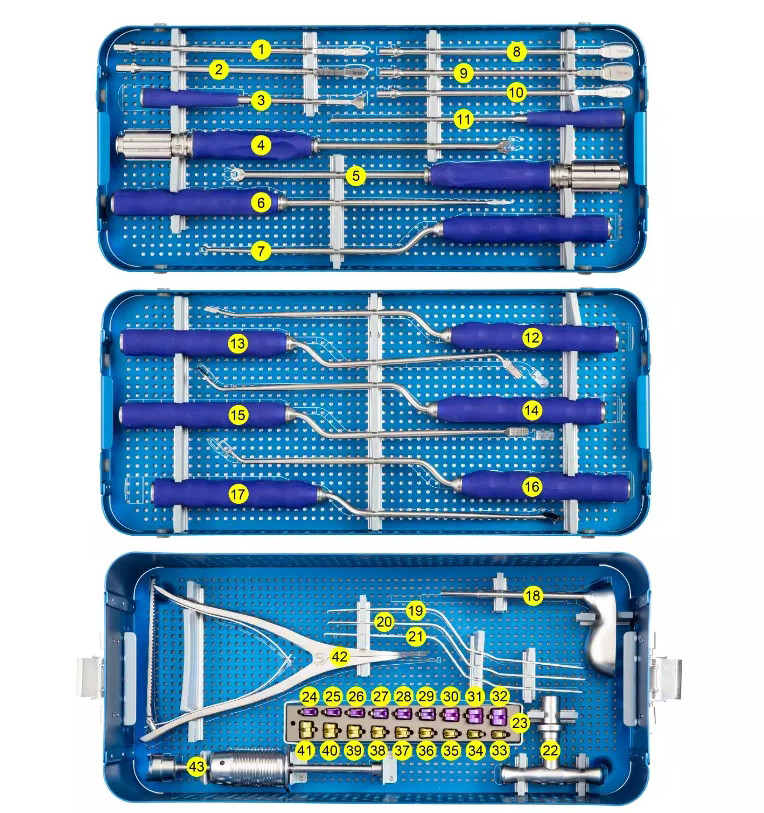 Surgical TLIF PEEK Cage PEEK T-PAL Spacer Spinal Instrument Set