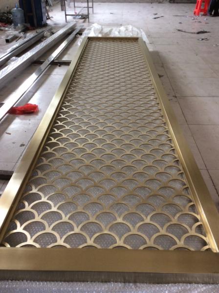 Gold Stainless Steel Carved/ Engraved Mashrabiyia Panels Stair For Railing