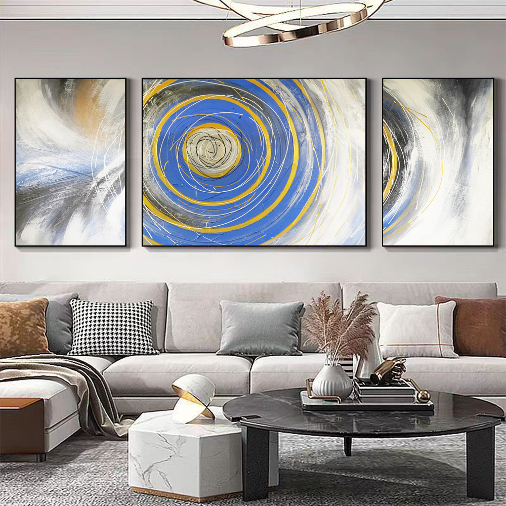 Support Base Canvas Materials Canvas Oil and Canvas Abstract Whirlpool Oil Painting for Hanging Modern Home Decor Art