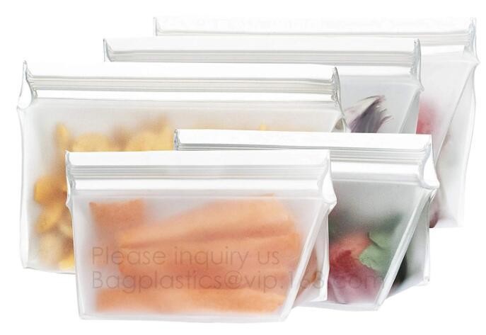 Reusable BPA Free Food Grade Preservation Storage Silicone Food Fresh Bag,Silicone Plastic Packaging Food Zip Silicon Fr