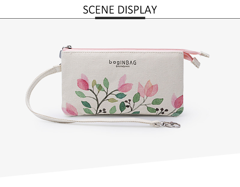 Waterproof Portable Cotton Canvas Zipper Pouch Bag