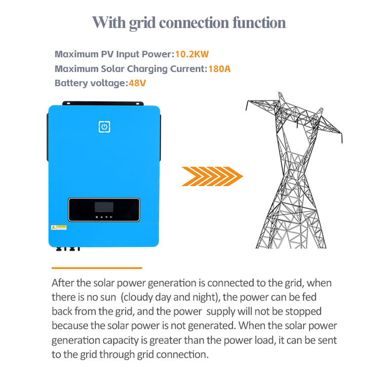 8.2Kw 10.2Kw 48V Inverter Hybrid Single Phase Solar Panel Grid Tie Micro Inverter 8Kw Solar Hybrid Inverter Lifepo4 Battery
