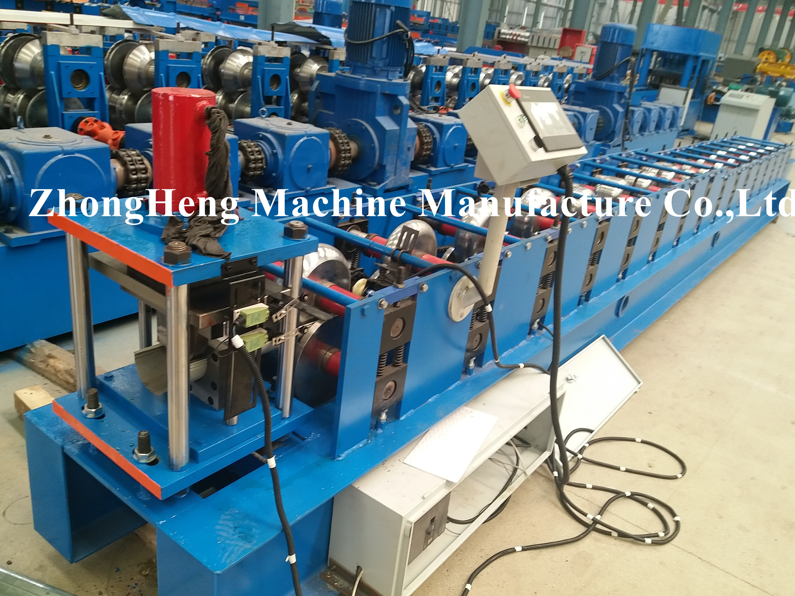 Half Round / Rectangular Gutter Roll Forming Machine with hydraulic cutting