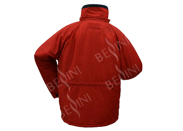 Red Color Mens Waterproof Overalls , European Size Cotton Work Coveralls
