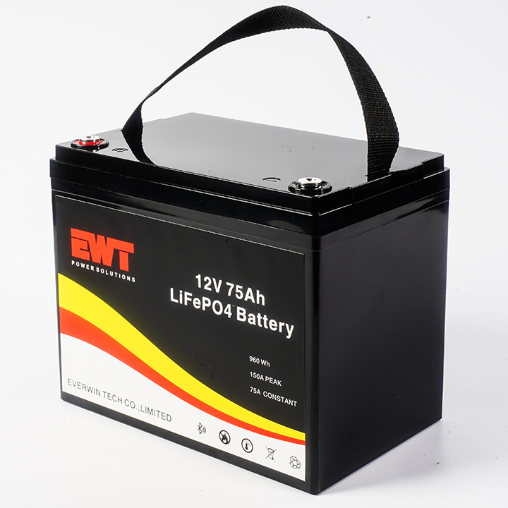 Charged 12V Lithium Iron Phosphate Battery LFR 75AH Electric Motorcycle Battery Pack