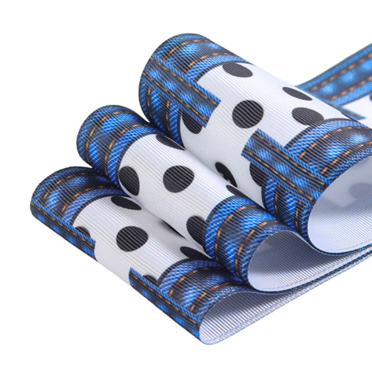 Dot Printing Personalised Printed Ribbon Solid Color Patterned Single Face