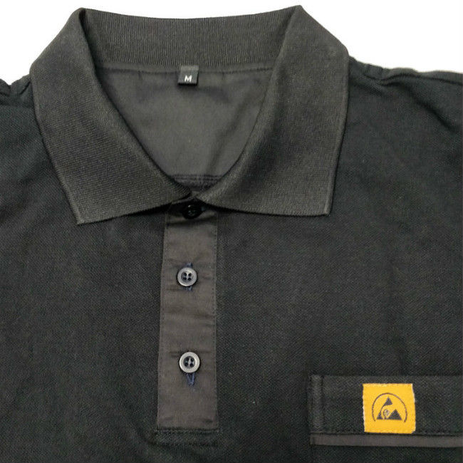 Unisex Anti Static ESD Polo Shirts For Cleanroom