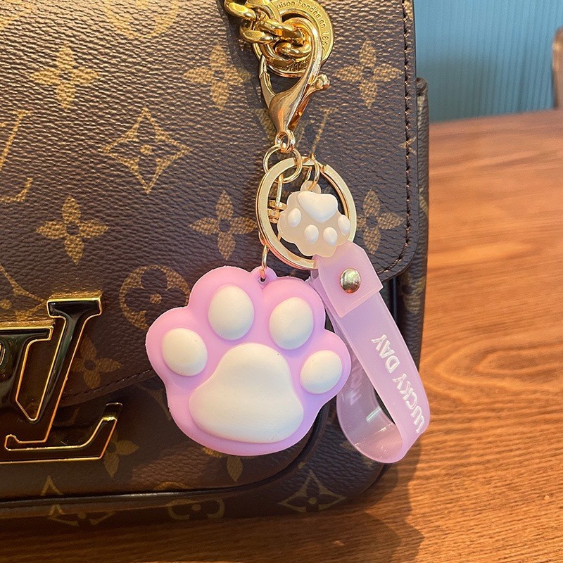 Cartoon Modeling Silicone Key Chain LED Flashlight Key Ring Handbag Bag Purse Pendant Key Holder