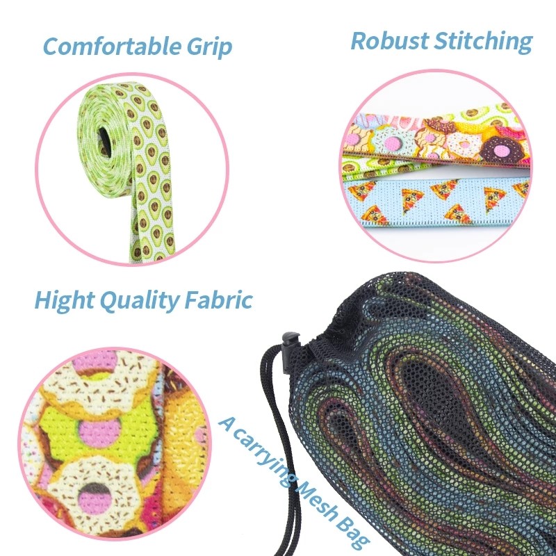 Fabric Fitness Gym Equipment Width 3cm Hip Exercise Resistance Bands Set For Legs Glute And Thighs Training