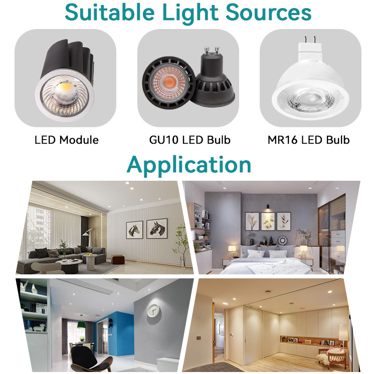Recessed Spotlight Downlight Frame Anti-Glare GU10 MR16 Commercial Adjustable