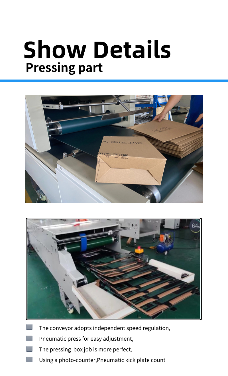 Cardboard Paper 200g-650g 6 Corners Folder Gluer Machine for 4 Corner Box Folding