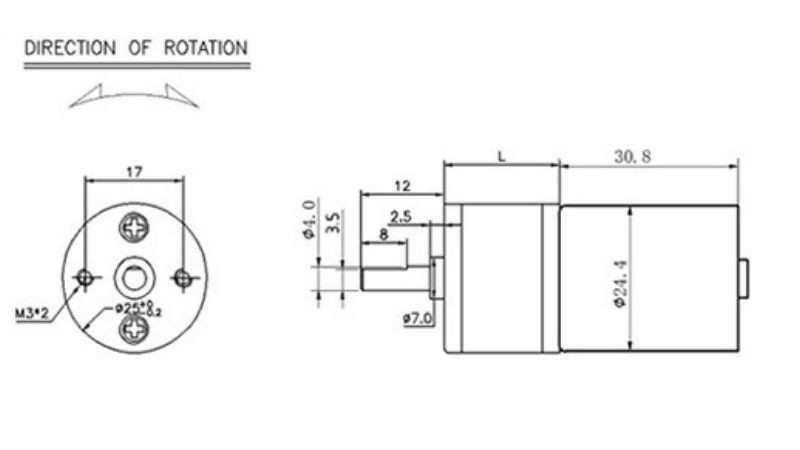 25mm Brushless DC Gear Motor High Torque