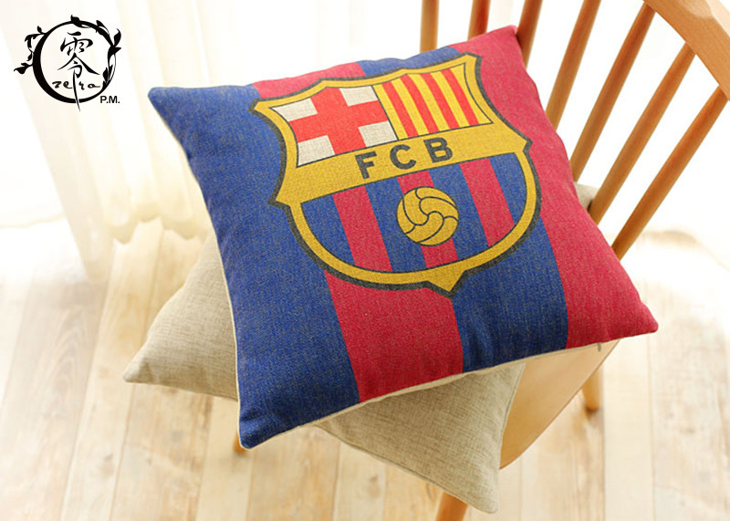 Real Madrid Barcelona Decorative Cushions Pillows , Multiple Soccer Teams Bed Pillows