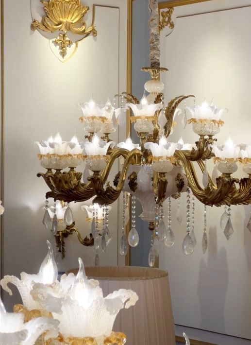 High Quality Large Flower Chandelier For Grand Foyer Dining Room High-End Commercial Space