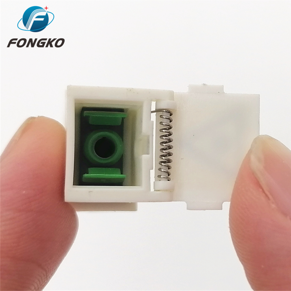 LC / APC Duplex Fiber Optic Adapter With Metal Shrapnel Single Mode