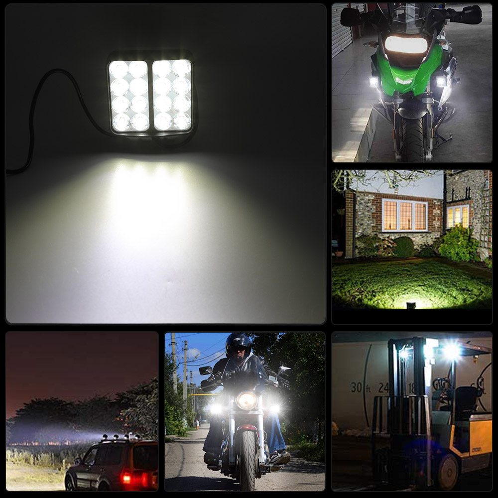 80V 32W 3 Inch Plastic Square Universal LED Headlight Motowolf Spotlight