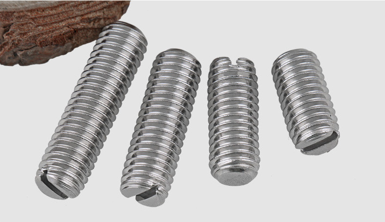ISO4766 Stainless Steel Slotted Set Screws with Flat Point Slotted Drive Flat Point Headless Screw