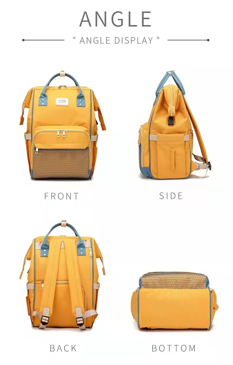 Waterproof Women Backpack Multi-function Diaper Baby Bag With USB Changing Colorful Backpack For Girls