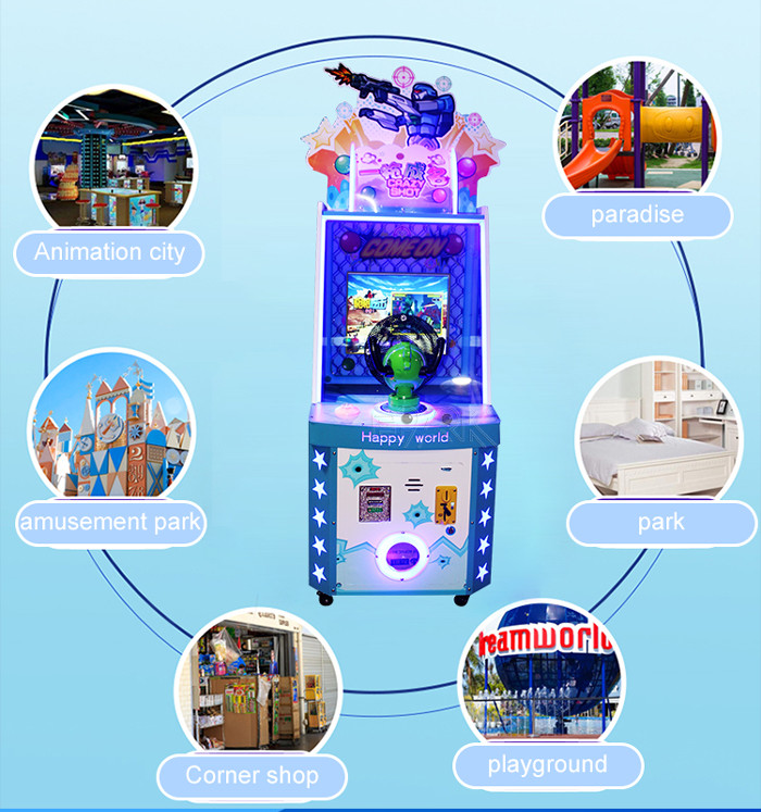 Export Present Kids Amusement Machine Coin Operated Ball Shooting