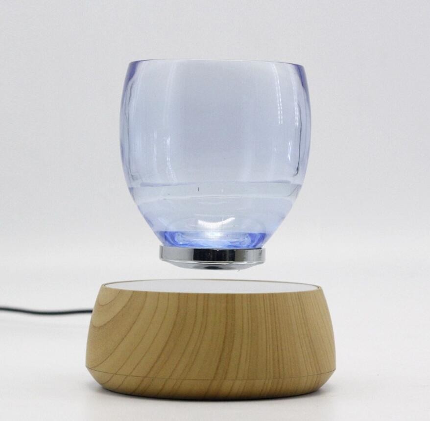 360 rotating magnetic levitaiton floating cup glass display racks can heavy full glass water