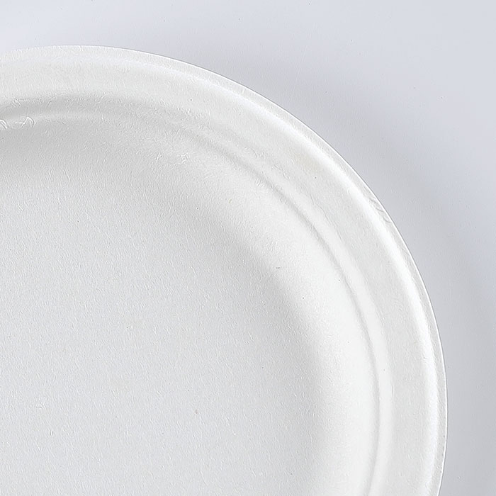 Custom eco friendly round party paper plate 7 inch biodegradable disposable sugarcane bagasse plate