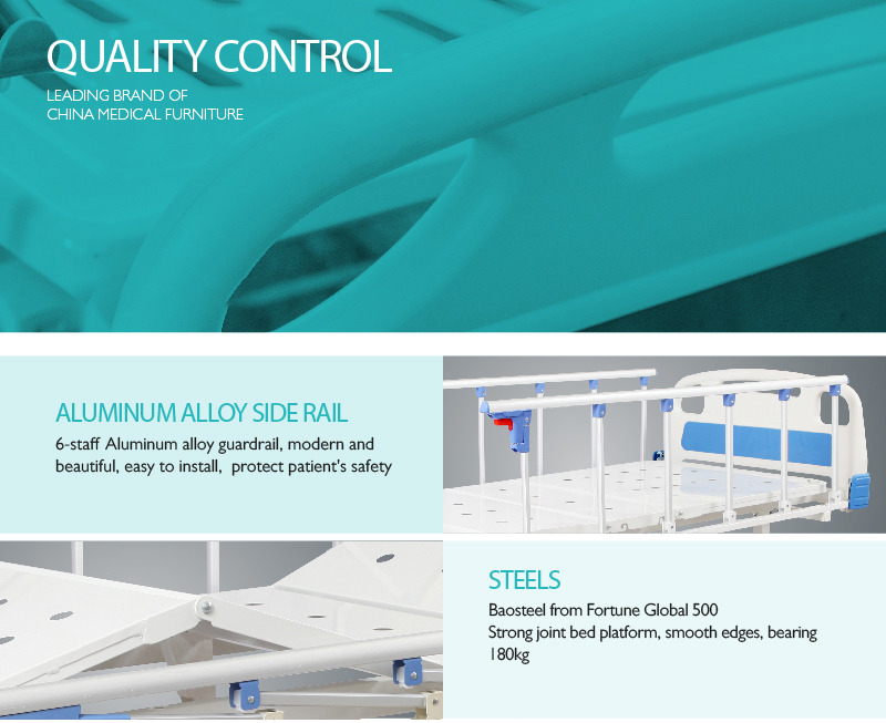 Metal 5 Functions Care Manual Bed For Medical Use