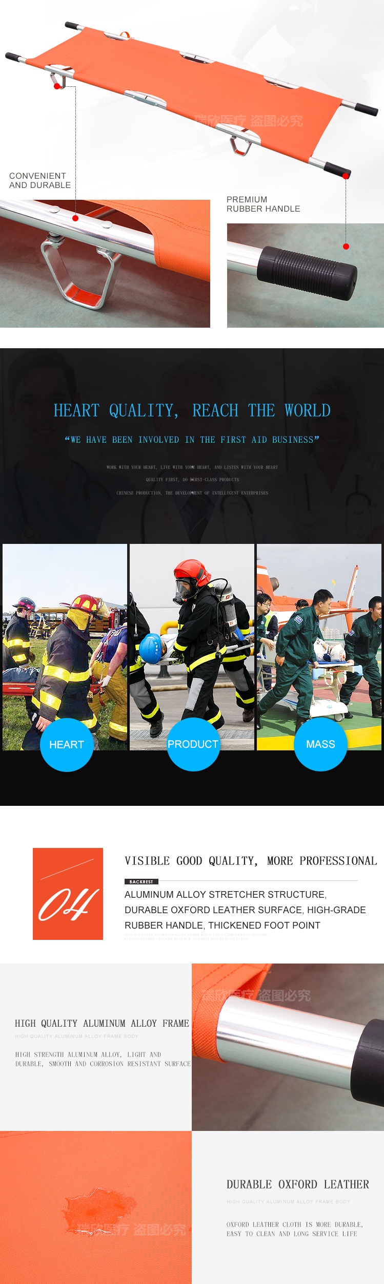 Outdoor First Aid Stretcher CE Certified Stretcher Foldable Emergency Situation