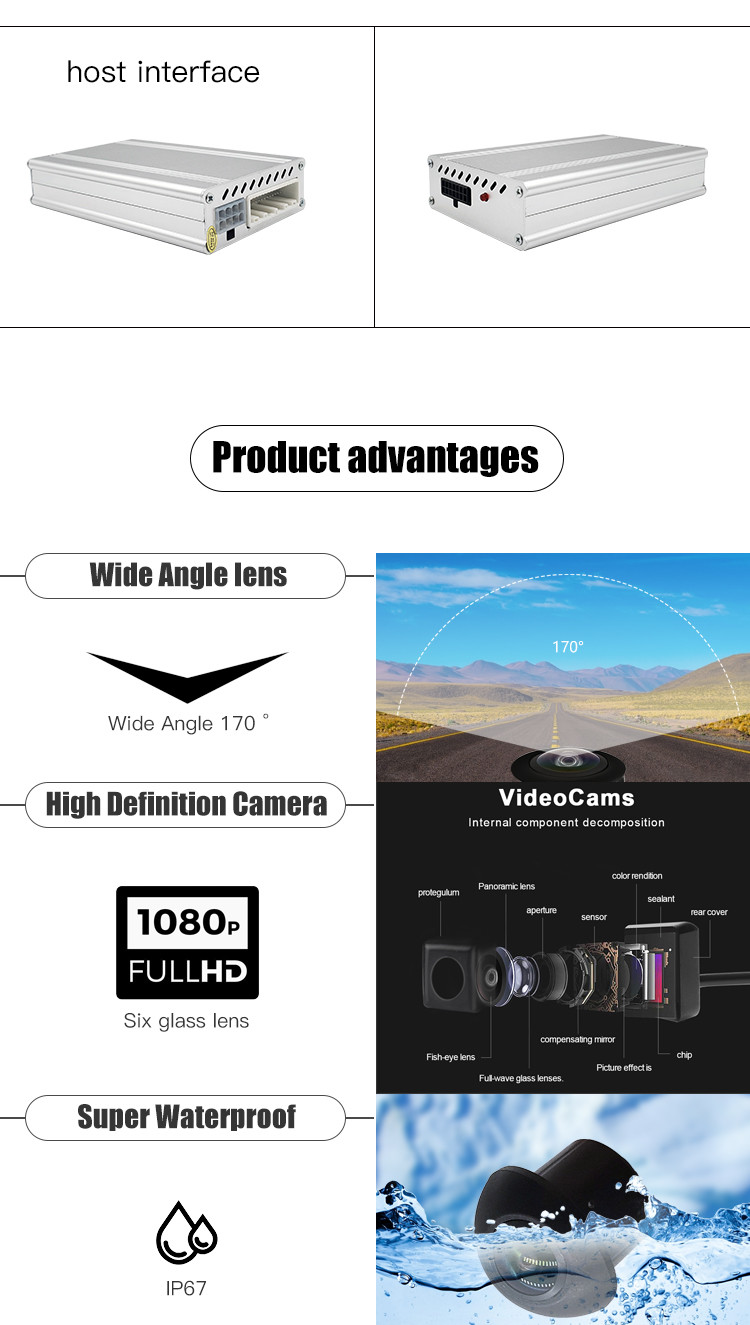 Rear View Bird View Car Cameras Systems IP69
