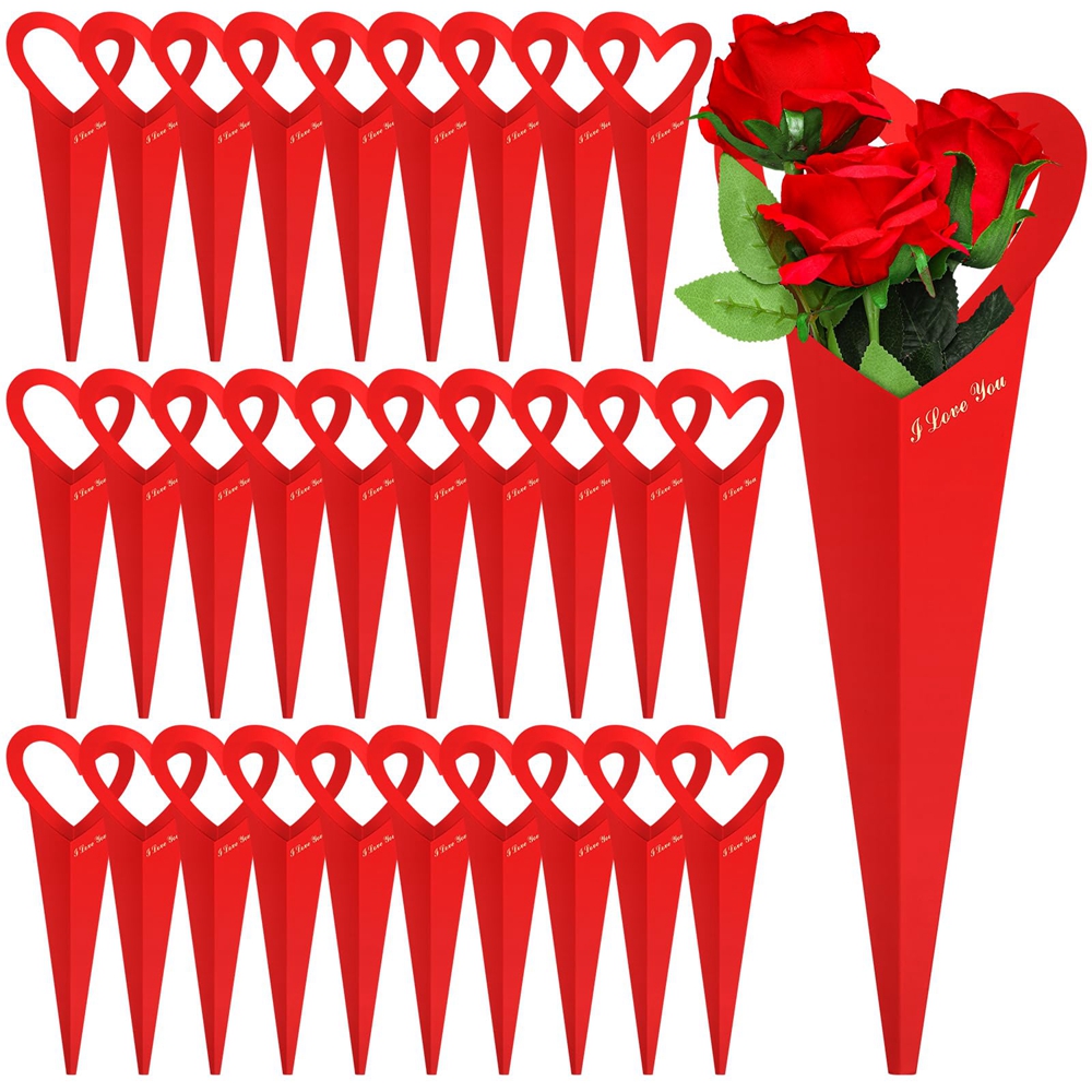 Handmade Custom Heart Bouquet Floral Arrangement Packaging Kraft Paper Box Bag for Flower